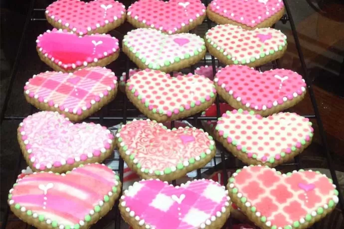 Pink Valentine's Day Cookies