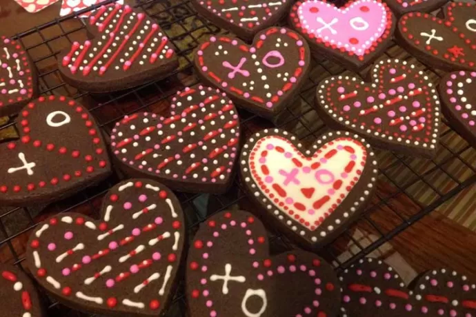 Chocolate Heart-shaped Cutout Cookies