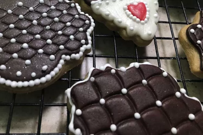 Chocolate Heart-shaped Brown Butter Cookies